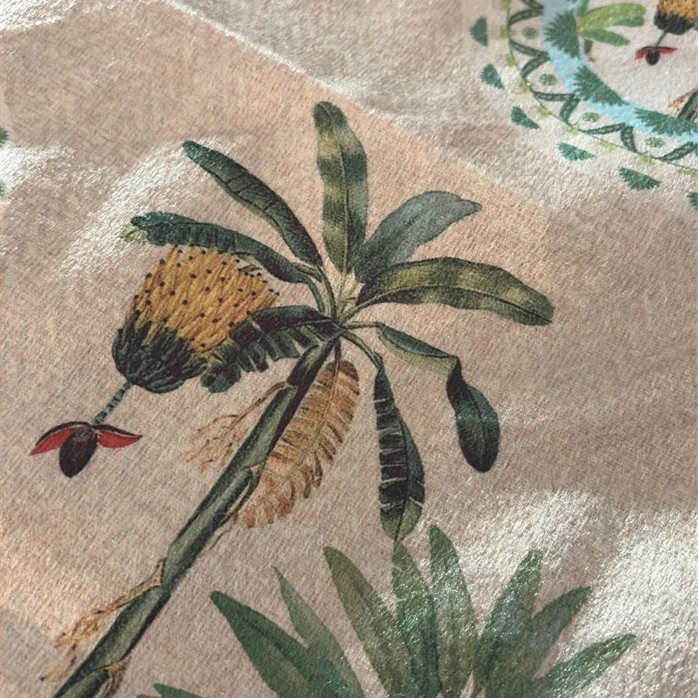 Krsnaa Mehta Tropical Palm Tree Crane Butterfly Botanical Chic Pillow Covers